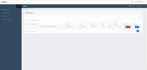 Online Restaurant Table Booking System in Php with MySQL - Image 7