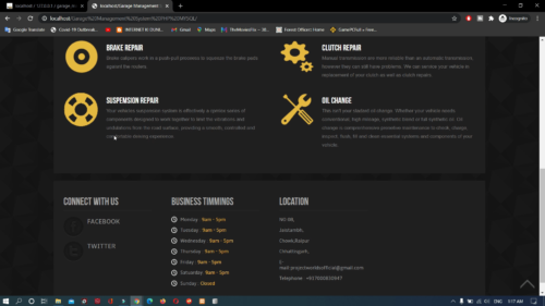 Garage Management System PHP MySQL
