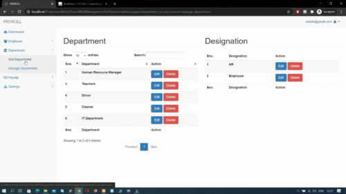Payroll Management System Project in PHP