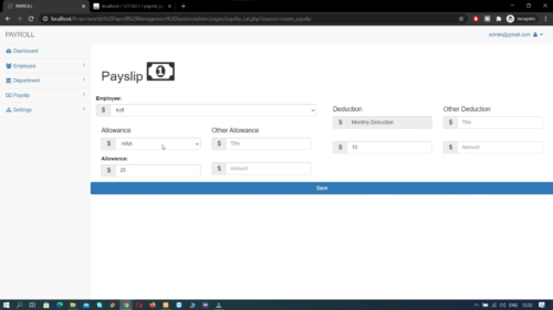 Payroll Management System Project in PHP