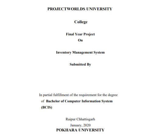 i(1) Inventory Management System in PHP Project Report