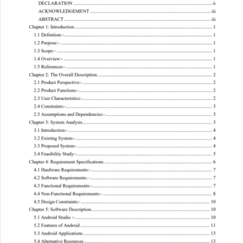 Android Attendance Management System documentation, report, synopsis
