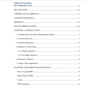 Inventory Management System in PHP Project Report