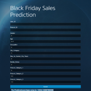 screenshot Black Friday Sales Prediction project