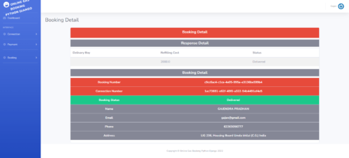 Online Gas Booking System Project in Python Django