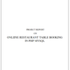 Online Restaurant Table Booking System PHP Project Report