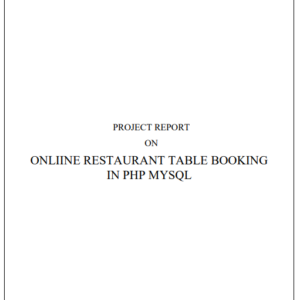 Online Restaurant Table Booking System PHP Project Report