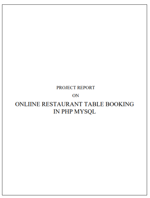 Online Restaurant Table Booking System PHP Project Report - Image 3