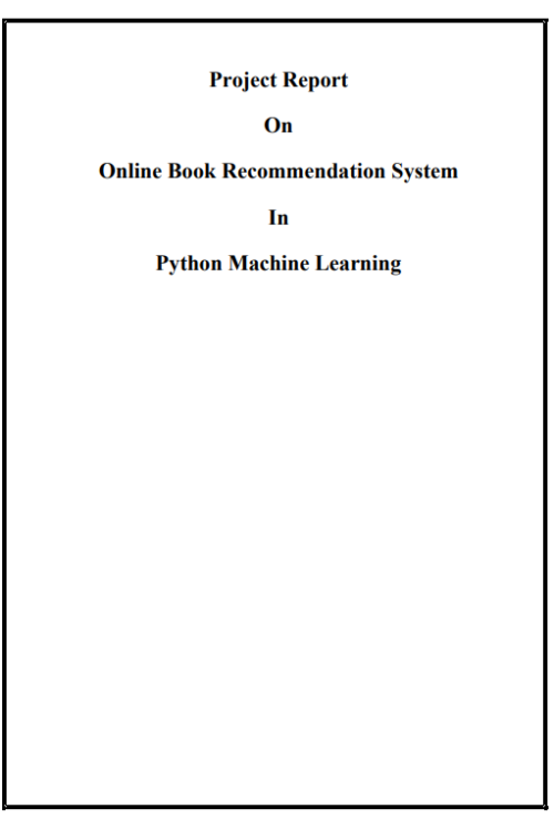 Online Book Recommendation System Python Machine Learning Project Report