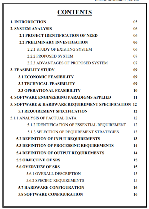 Online Admission System Project in PHP Project Report - Image 3
