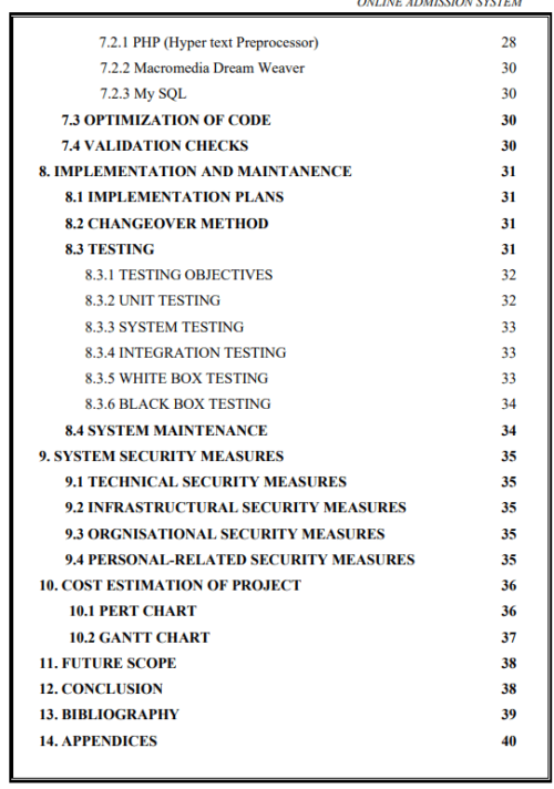 Online Admission System Project in PHP Project Report - Image 5