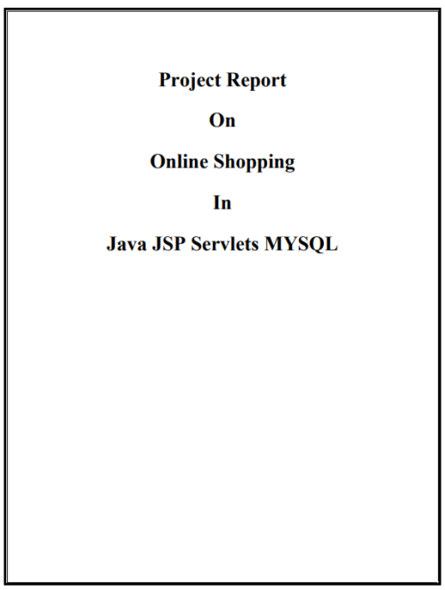 Online Shopping Java Project Report