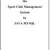 Sports Management System Java Project Report
