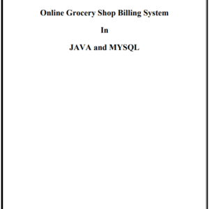 Grocery Shop Billing JAVA Project Report