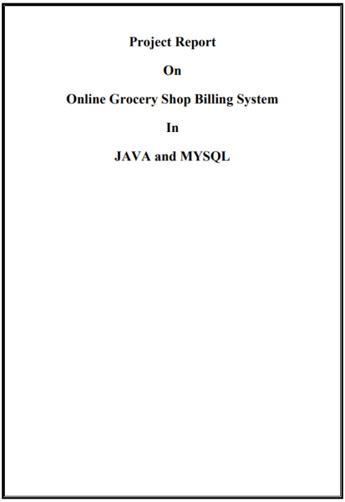 Grocery Shop Billing JAVA Project Report