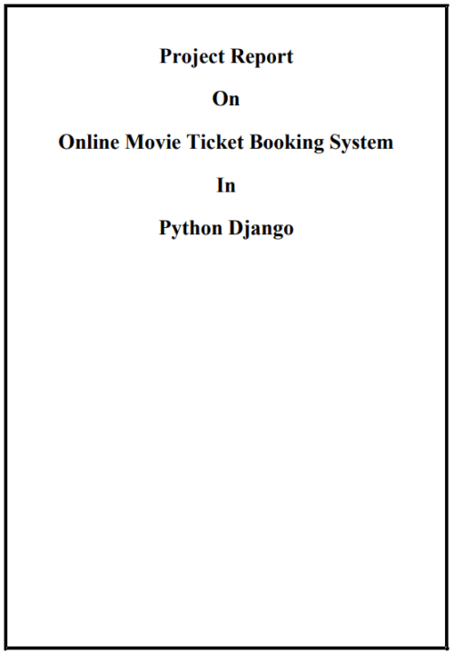 1 Online Movie Ticket Booking Django Project Report