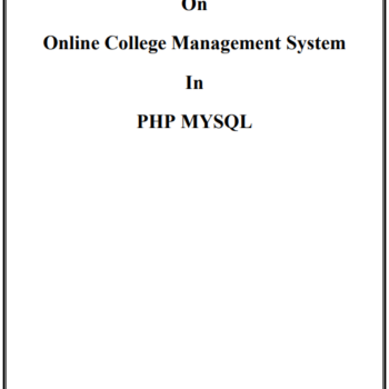 Online College Management PHP Project Report
