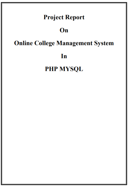 Online College Management PHP Project Report