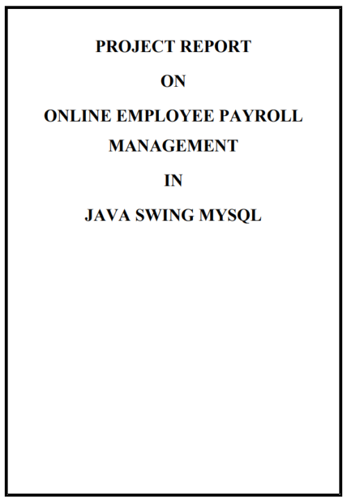 Payroll Management Project JAVA Report