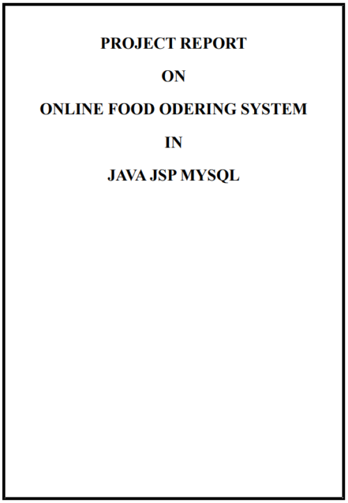 Online Food Ordering System PHP Project Report