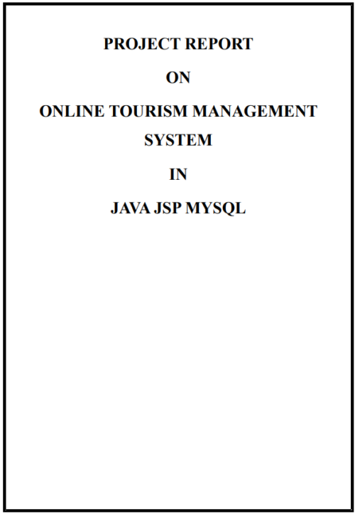 Online Tourism Management System Project Report