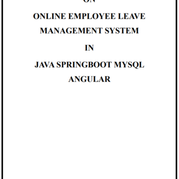 Employee Leave Management System Spring Boot Angular Project Report