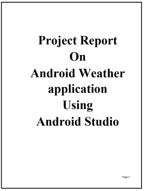 Android Weather App Project Report