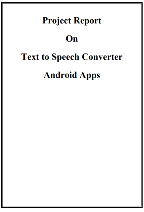 Android Text to Speech Converter App Project Report