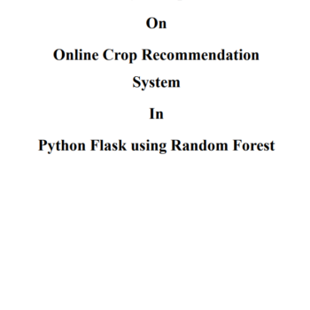 Crop Recommendation using Python Machine Learning Project Report