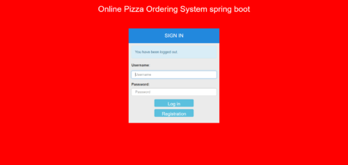 Online Pizza Ordering System Spring Boot Project