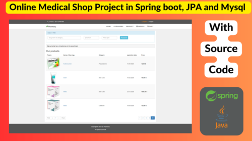 Online Medical Shop Project in Spring boot, JPA and MySQL