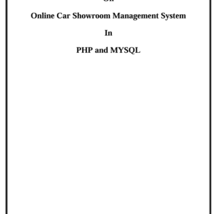 1 Car Selling Project in PHP and MySQL Project Report