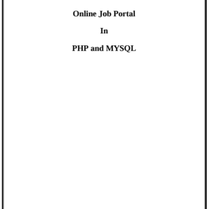 1 Online Job Portal in PHP MySQL Project Report
