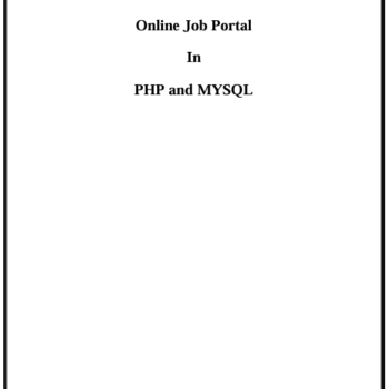 Online Job Portal in PHP MySQL Project Report