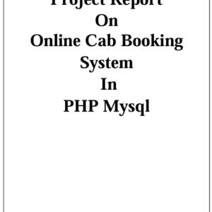 1 Online Cab Booking PHP MySQL Project Report