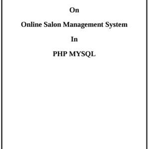 1 Salon Management System in PHP MySQL Project Report