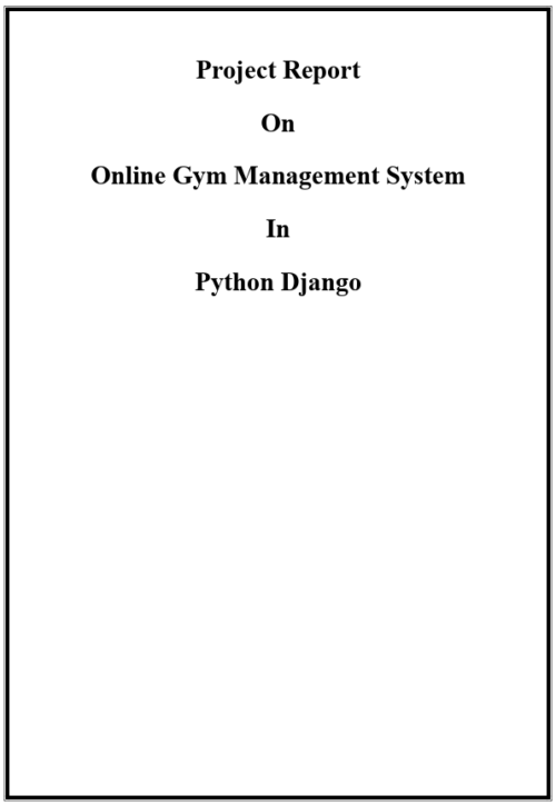 Gym Management System Python Django Project Report