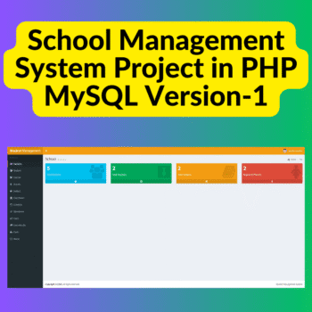 School Management System Project in PHP MySQL Version-1