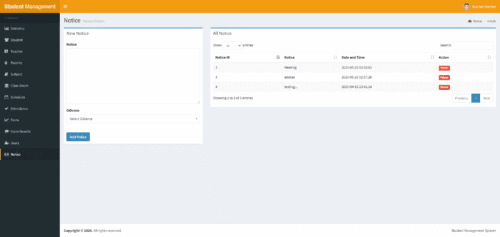 School Management System Project in PHP MySQL Version-1