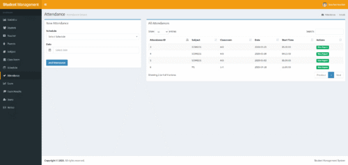 School Management System Project in PHP MySQL Version-1
