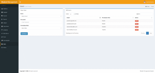School Management System Project in PHP MySQL Version-1