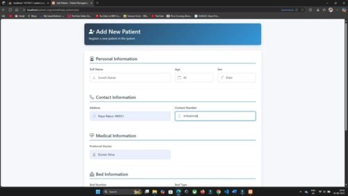 Online Hospital Patient Management System in PHP MySQL