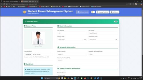 Student Record Managment System in PHP & MySQL - Image 8