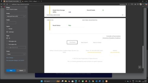 College Result Management System in PHP & MySQL - Image 6