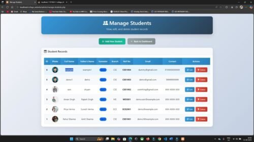 Student Record Managment System in PHP & MySQL - Image 5