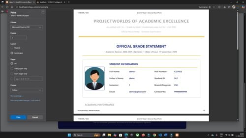 College Result Management System in PHP & MySQL - Image 10