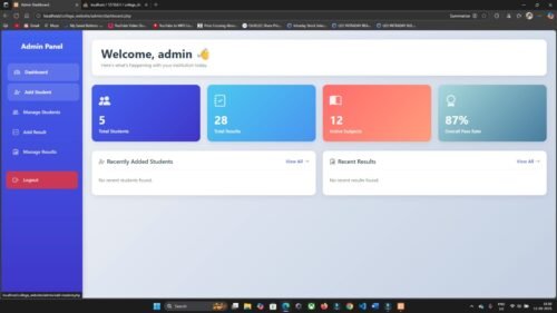 College Result Management System in PHP & MySQL