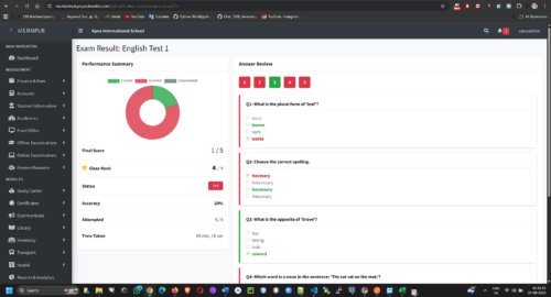 OnlineExams_Results_DetailedStudentView Multi School ERP SAAS Script + Mobile App