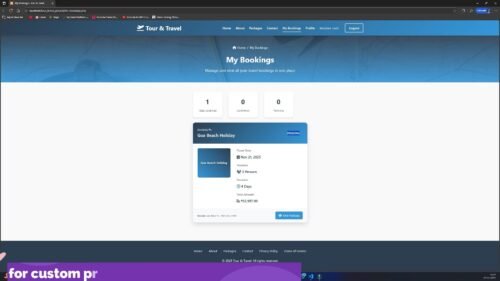 Advance Tour & Travel Website in PHP MySQL