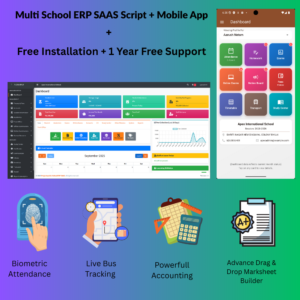 thumbnail Multi School ERP SAAS Script + Mobile App